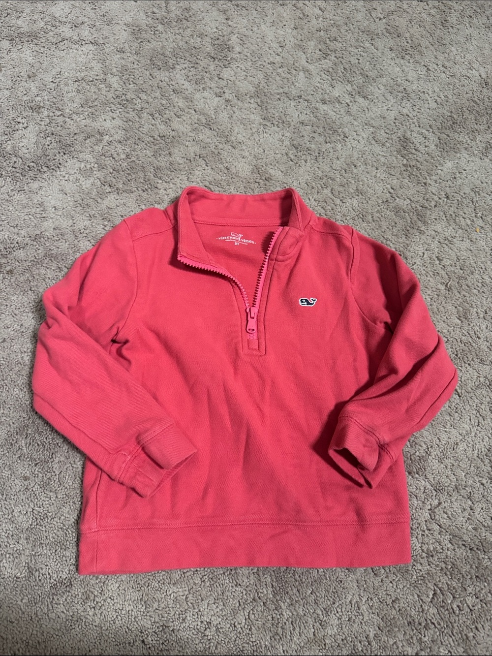 Vineyard Vines Toddler Coral Zip-Up Pullover 3T